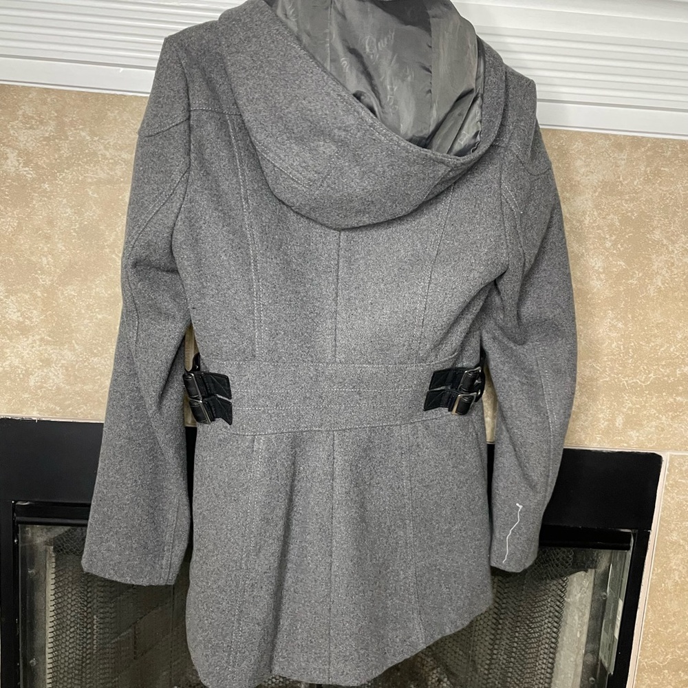 Guess peacoat jacket coat size small grey buttons and zip EUC - Picture 8 of 8